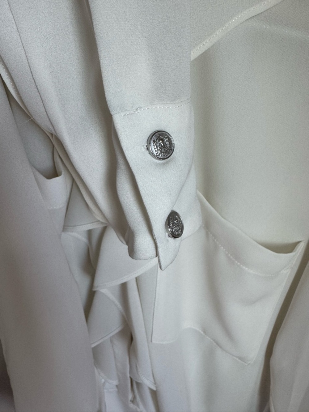 The Kooples White Ruffle Front Blouse Size Small - Picture 4 of 5